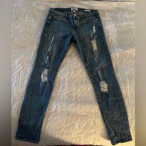FRAME Denim Le Garçon Mid Rise Distressed Jeans